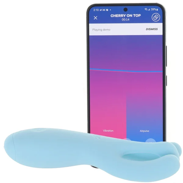 Satisfyer Threesome 4 Rechargeable Waterproof 12-Function App Enabled Dual Stimulation Vibrator - Blue