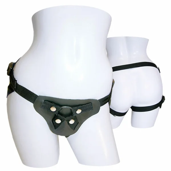 Latigo Black Leather Strap-On Harness