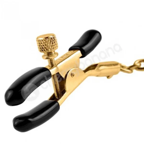 Fetish Fantasy Gold Collar & Nipple Clamps