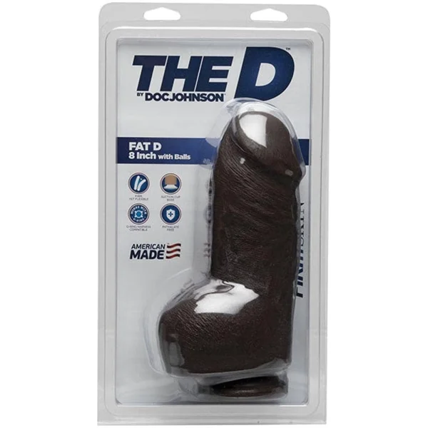 The D - Fat D - 8 Inch With Balls - Firmskyn - Chocolate
