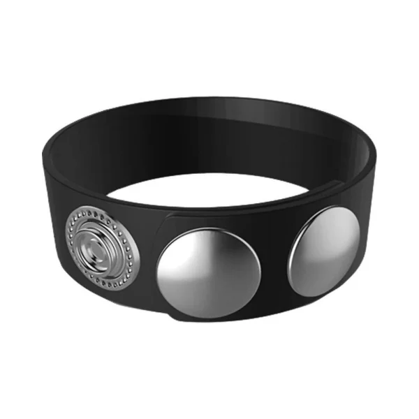 Rock Solid Adjustable Leather 3 Snap Cock Ring Black — image 4 of 12