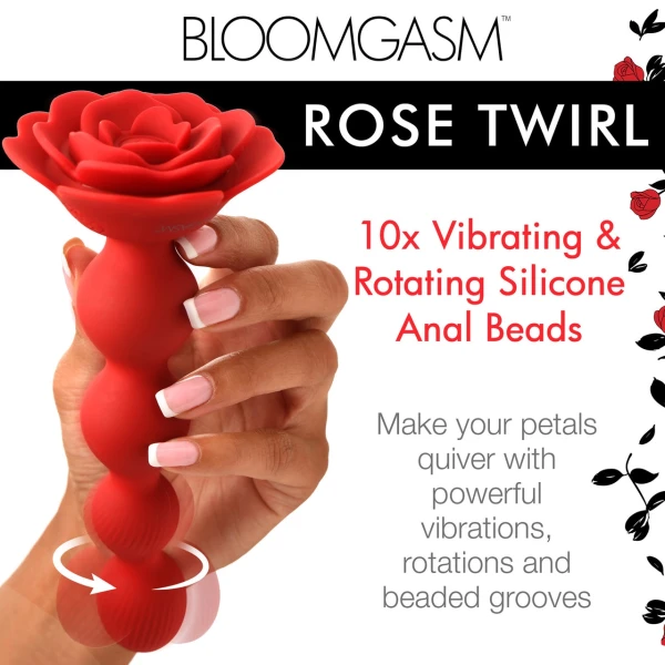 Bloomgasm Rose Twirl Vibrating & Rotating Anal Beads