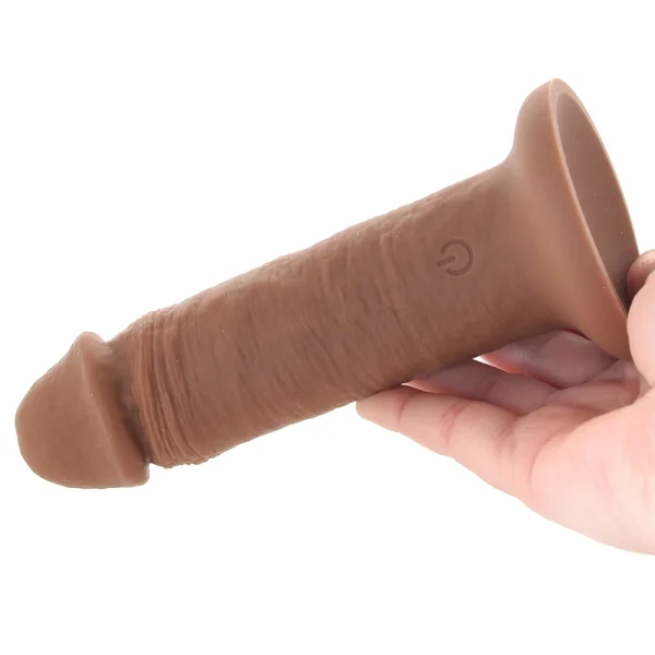 Vibrating Rechargeable Waterproof 6" Silicone Suction Cup Dildo By Evolved Novelties - Caramel