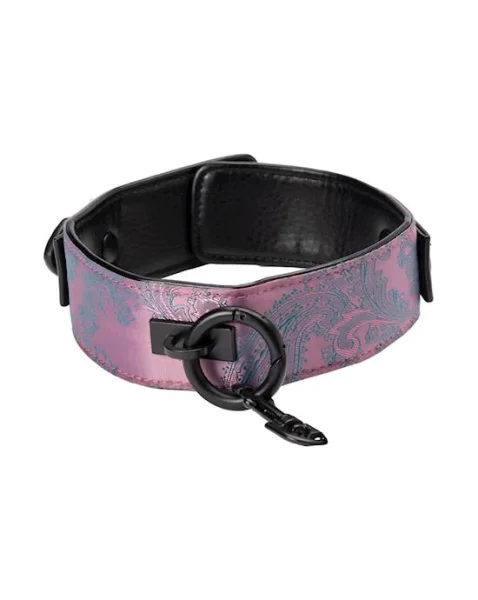 Bound Luxury Collar With Leash  - Pink