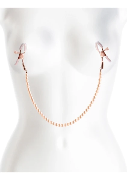 Bound Adjustable DC1 Pearl Chain Nipple Clamps by NS Novelties - Rose Gold