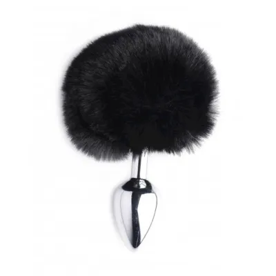Tailz Onyx Bunny Tail Anal Plug Black 5 Inch