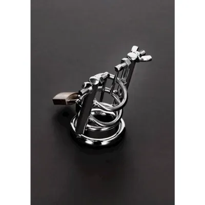 Urethral Stretcher Chastity Cage Silver