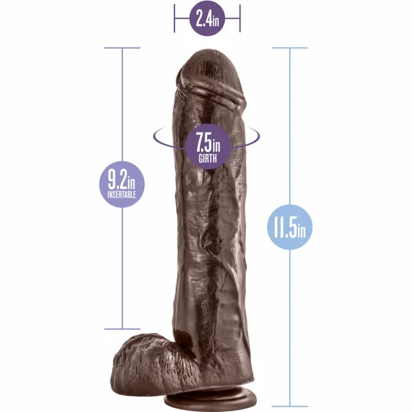 Dr. Skin Mr. Savage Realistic Dildo With Balls & Suction Cup by Blush - Chocolate