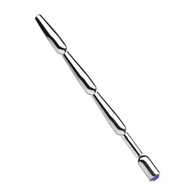 Kink Range Ribbed Jewelled Penis Plug