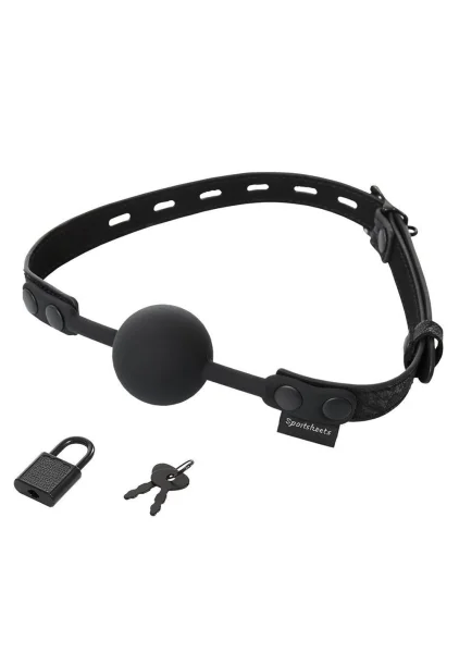 Sincerely Lace Silicone Locking Ball Gag by Sportsheets