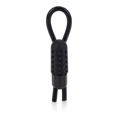 10 Function Vibrating Silicone Stud Lasso Black