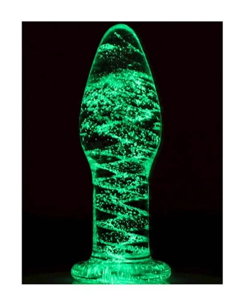 Lucent Glow In The Dark Glass Butt Plug