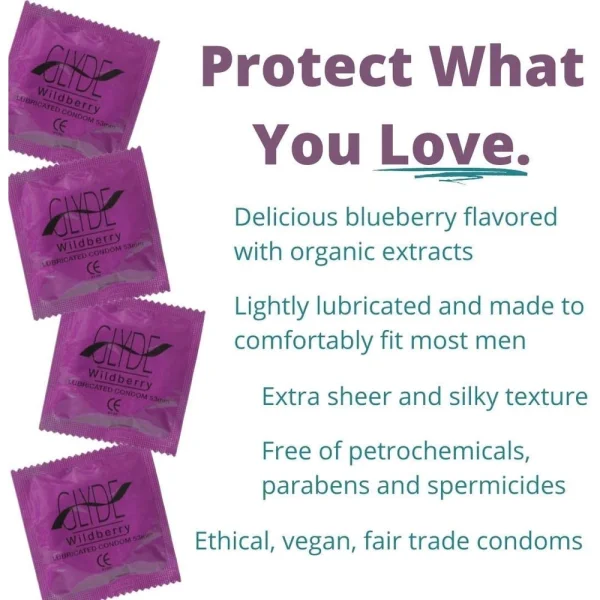 Glyde Ultra Organic Wildberry Flavored Condoms | Vegan Formula