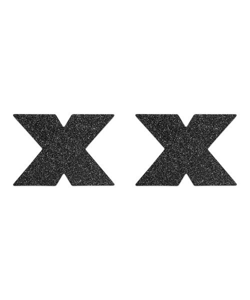 Flash Cross Nipple Stickers - Black