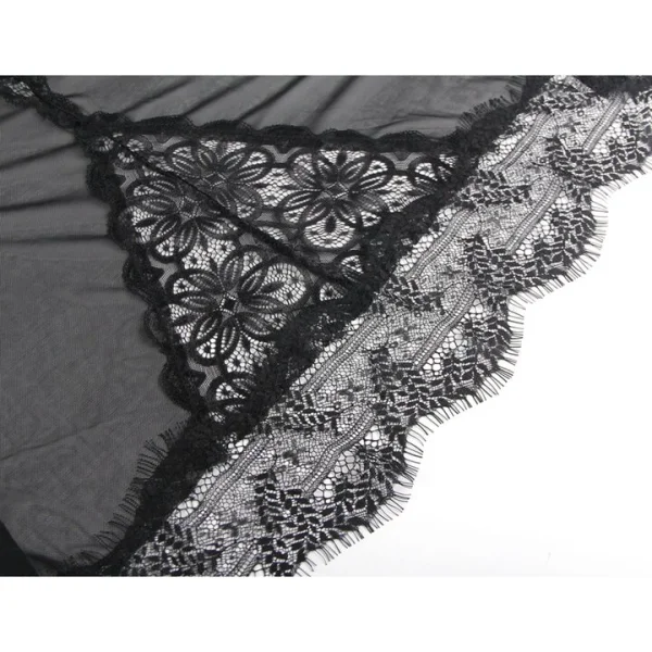 Bondara Flirt Mirage Black Sheer Caged Chemise & G-String — image 4 of 4