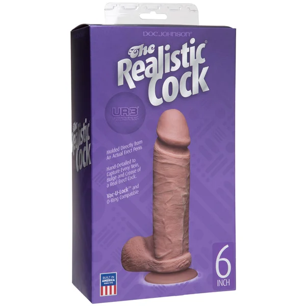 Doc Johnson The Realistic Cock UR3 6" - Vac-U-Lock Compatible Suction Cup - Caramel — image 23 of 24