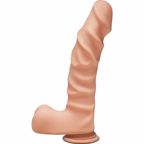 The D - Ragin' D 9" Suction Cup Dildo by Doc Johnson - Vanilla — image 4 of 5