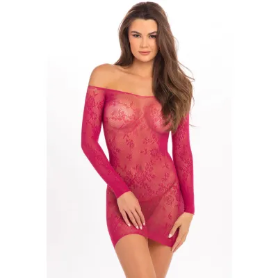 Open Season Off Shoulder Mini Dress Sangria S m