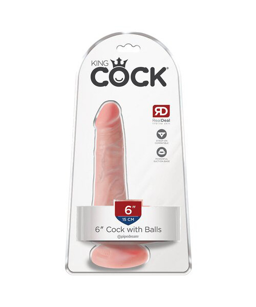 Pipedream King Cock Light Tone Ballsy Dildo - 6, 7, 8, 9, 10 Inch — image 11 of 12