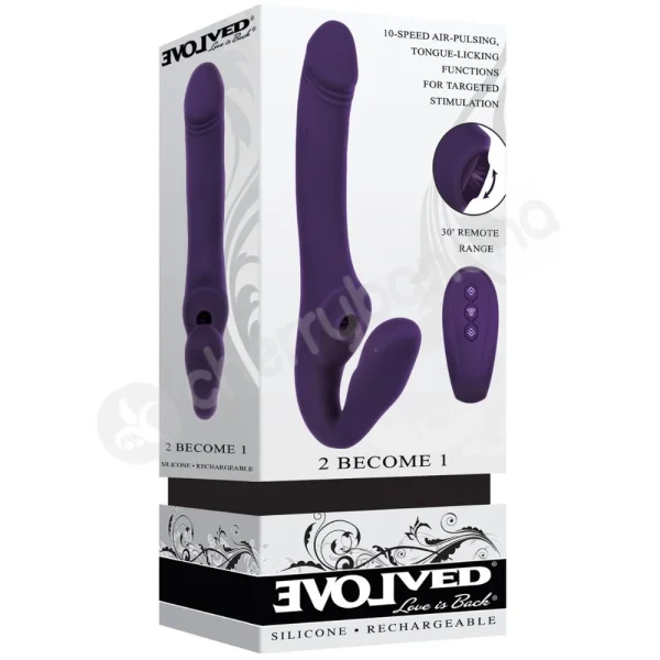 Evolved 2 Become 1 Double Ended Wearable Strapless Strap On Vibrator