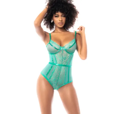 Mapale by Espiral Tropical Dreams Open Back Floral Lace Teddy