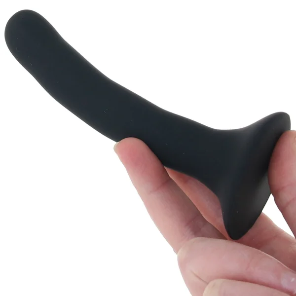 Please  5.25" Silicone Harness Compatible Dildo By Sportsheets - Black