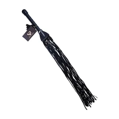 Bound X Suede Flogger With Stitching Detail Black