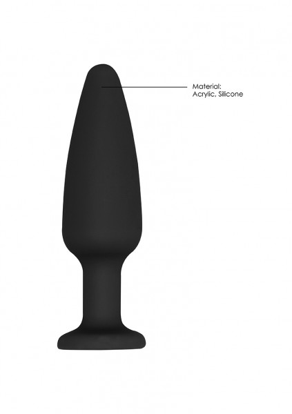 Cone-Shaped Diamond Butt Plug - Black - Glass Butt Plug