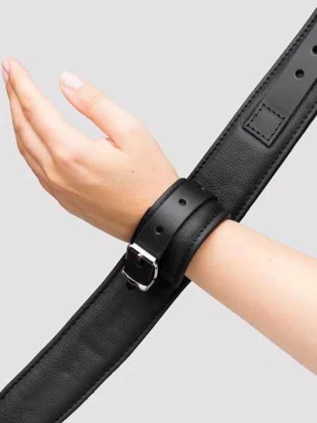 DOMINIX Deluxe Premium Leather Wrist to Thigh Restraint