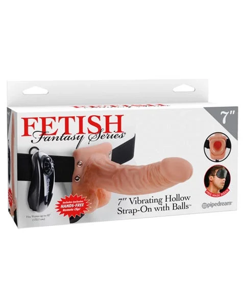 Fetish Fantasy 7 inch Realistic Vibrating Hollow Strap-On with Balls