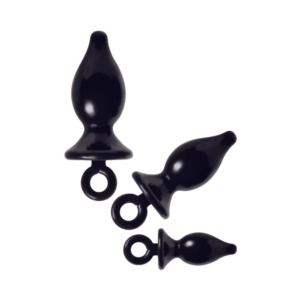 Anal Training Kit 3 Black Butt Plugs — image 8 of 9