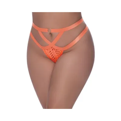 Women s Lingerie Magic Silk Rude Awakening Cheeky Panty Neon Orange Queen Size
