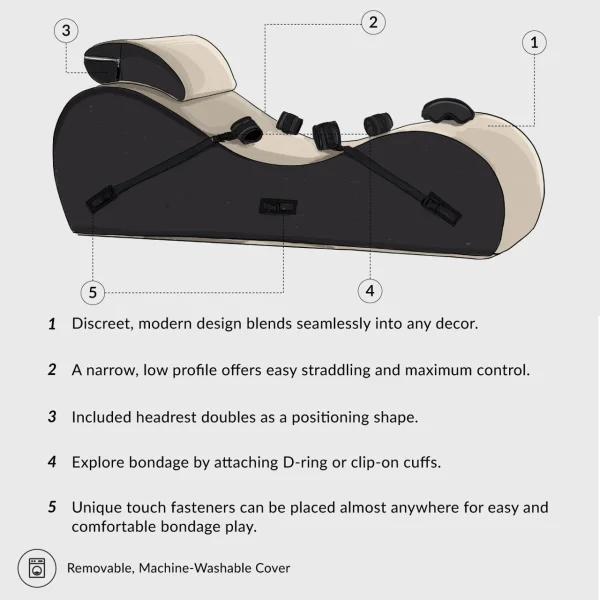 Liberator Lyza Lounger Valkyrie Edition With Microfiber Cuff Kit - Grey