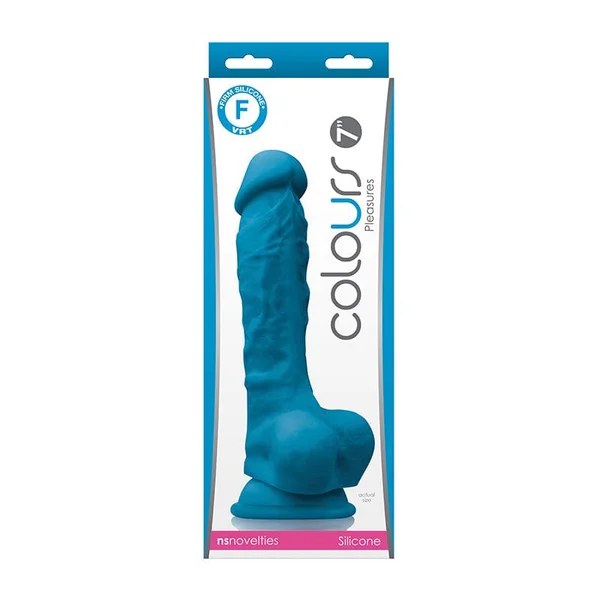 Colours Pleasures 7 Inch Blue Silicone Suction Cup Dildo — image 4 of 5