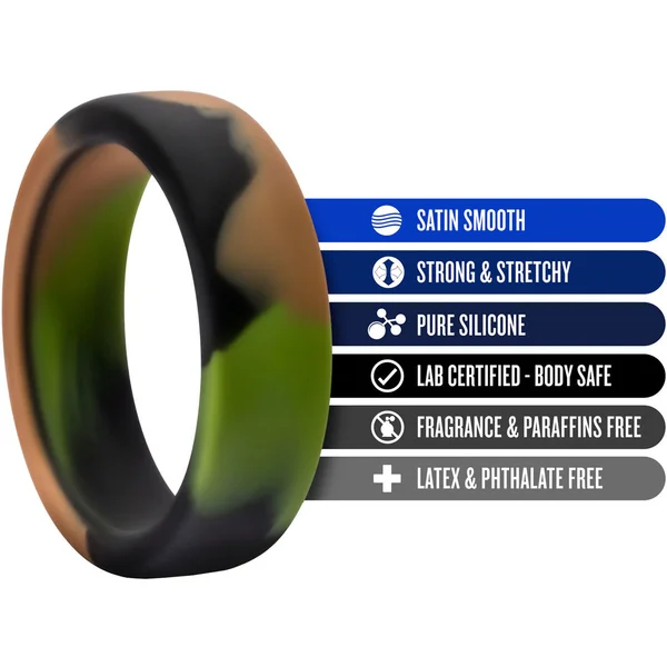 Performance Silicone Camo Cock Ring By Blush Novelties - Green Camouflage — image 8 of 8