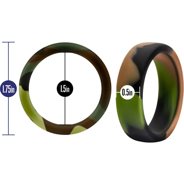 Performance Silicone Camo Cock Ring By Blush Novelties - Green Camouflage — image 7 of 8