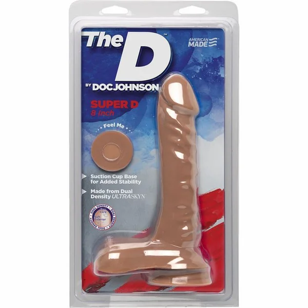 The D - Super D 8" Suction Cup Dildo by Doc Johnson - Caramel — image 5 of 5