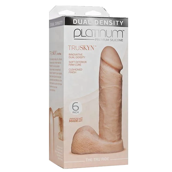 Platinum Silicone TRUSKYN The Tru Ride 6" Dildo - Vanilla — image 9 of 9