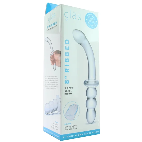 Glas 8-inch Ribbed G Spot Glass Dildo