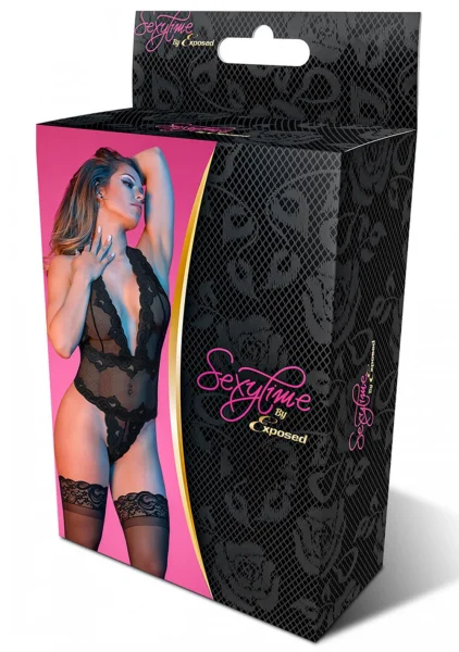 Sexy Time Deep Plunge Halter Teddy — image 4 of 4