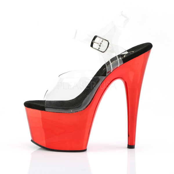 7 inches Heel, 2 3/4 inches PF Ankle Strap Sandal w/ Chrome Plated Botto — image 7 of 12
