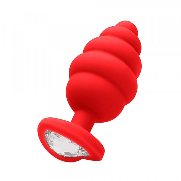 Ouchextra Large Ribbed Diamond Heart Plug