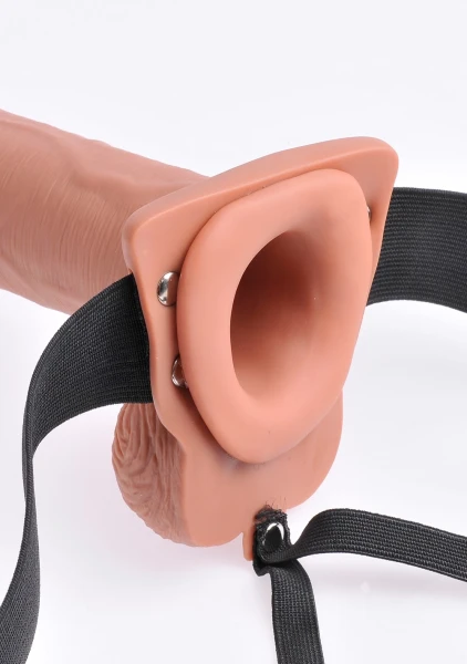 Fetish Fantasy Series 6" Hollow Rechargeable Strap-on With Remote - Flesh