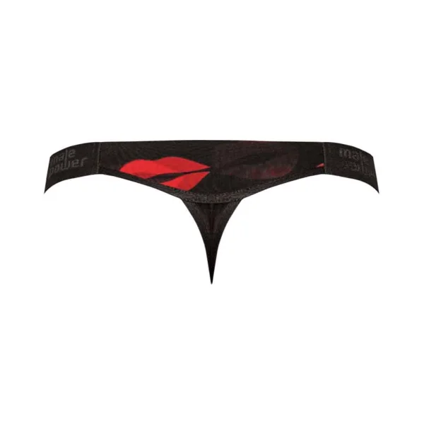 Male Power Kiss Me Micro Thong V Sheer Lips L/xl — image 6 of 12