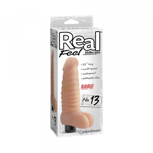 Real Feel No 13 Beige Vibrating Dildo