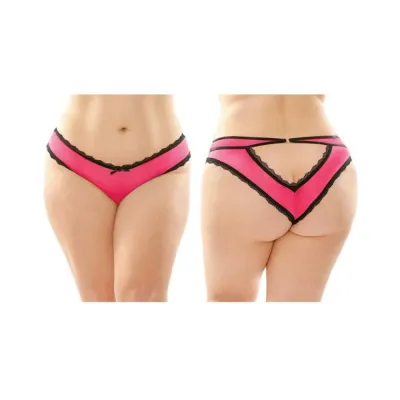 Dahlia Cheeky Hipster Panty With Lace Trim And Keyhole Cutout 6 pack Q s Pink