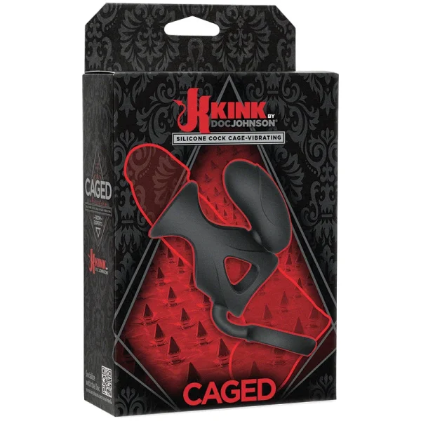 Kink Vibrating Cock Cage in Black by Doc Johnson