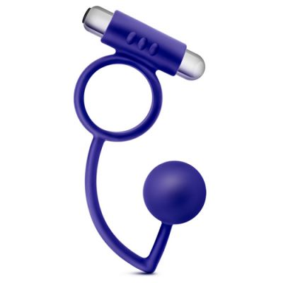 Blush Anal Ball with Vibrating Cock Ring Indigo