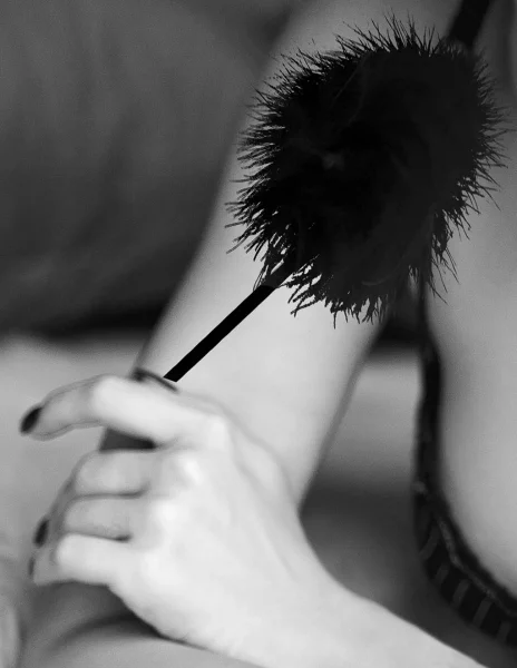 Ouch! Black Faux Feather Tickler