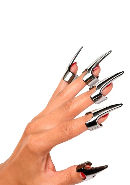 Master Series Clawed 5-Piece Sensational Fingertip Play Rings - Stainless Steel